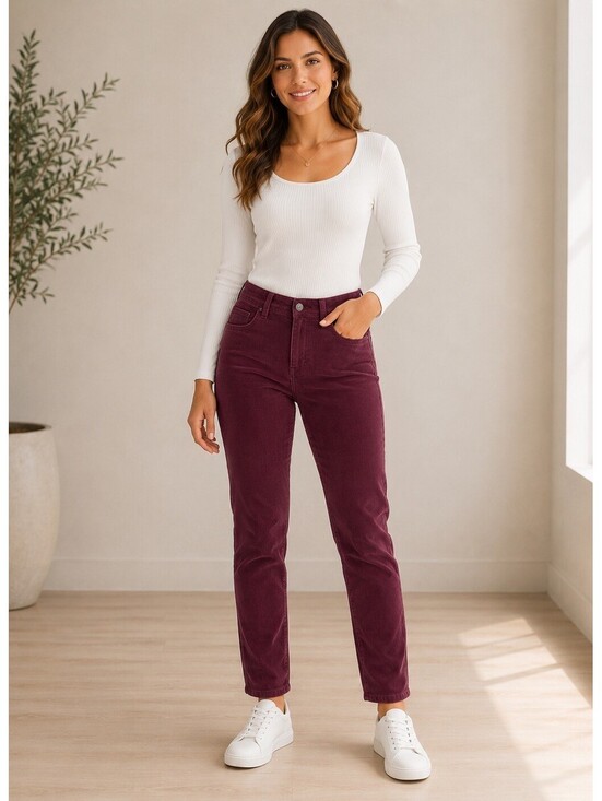 Pilcro Denim - Anthropologie Pilcro and the letterpress Serif 27 Burgundy A at Corduroy Pants